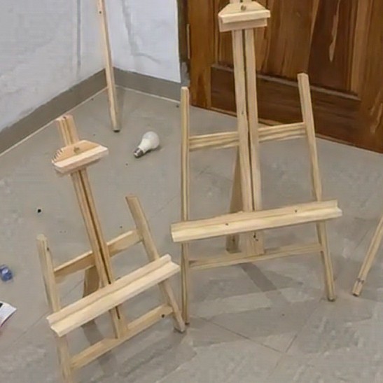 

PROMO! Wooden Easel/Trinity Stand dan Penyangga Untuk Melukis Kayu Pinus