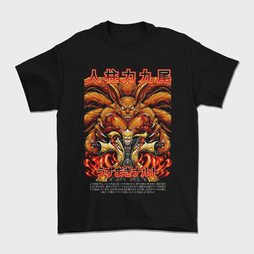 Promo Riseupi Baju Kaos Pria Anime Naruto X Kurama Kaos Streetwear Anak Remaja Dewasa
