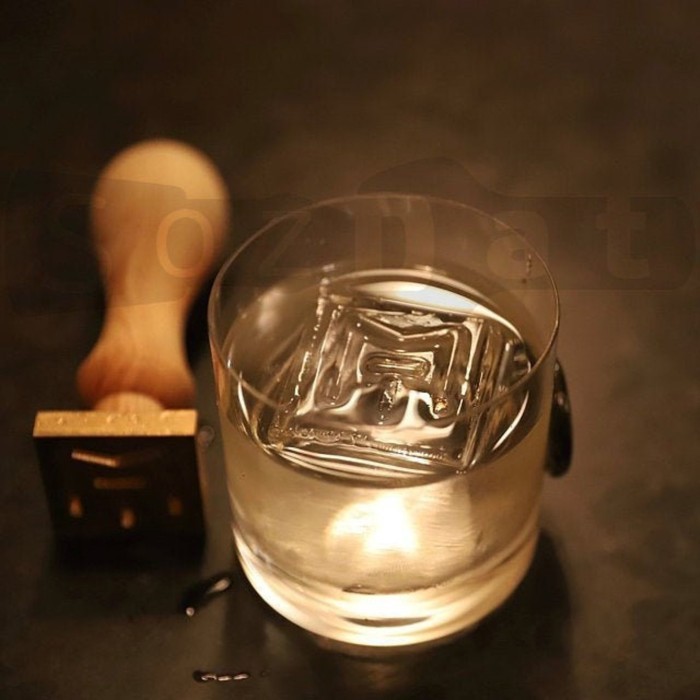 

PROMO! Custom Ice Stamp Brass Stamp Ice Custom Ice Cube Stamp Cylinder Bar