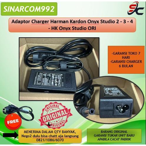 ADAPTOR CHARGER HARMAN KARDON ONYX STUDIO 2 - 3 - 4 - HK ONYX STUDIO ORIGINAL DAN TERPERCAYA