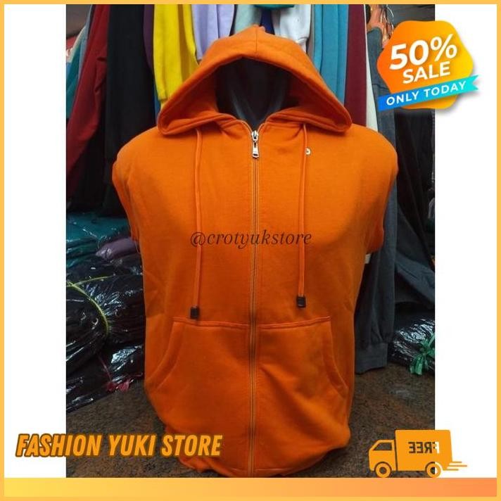 JAKET HOODIE ROMPI RESLETING SLETING ZIPPER ZIPER DISTRO OREN ORANGE LEKBONG SINGLET OLAHRAGA  GYM P