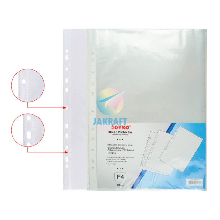 

Sheet Protector F4 Folio Joyko Shp-201-10 Pp Pocket Cocok Semua Ordner