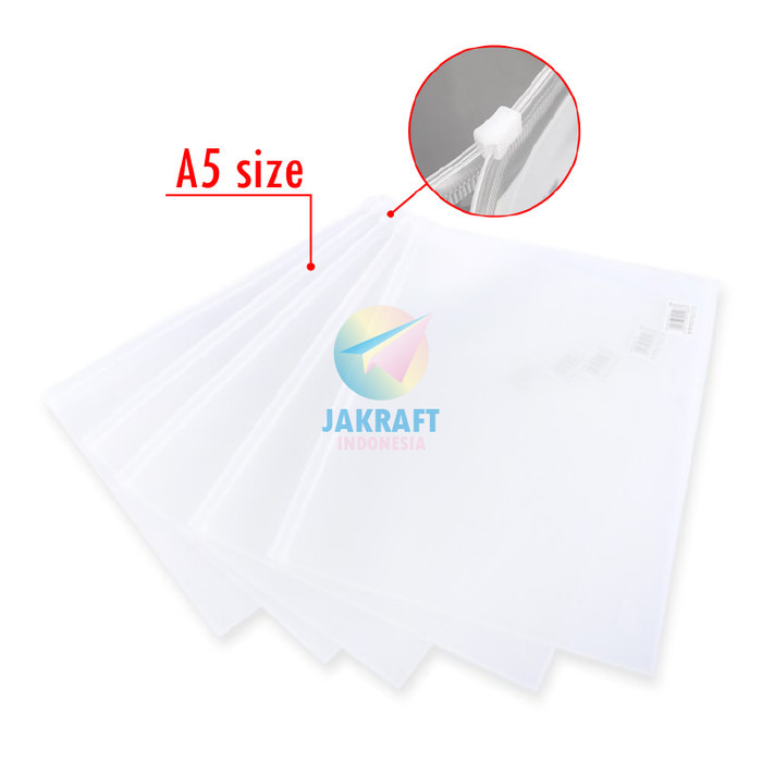 

Document Bag Zipper Joyko Dcb-50 A5 Putih Semi Clear Transparan Buku Tulis Sidu Notebook Stationery
