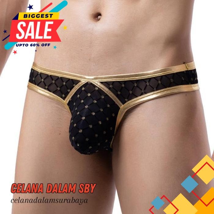 SEKSI PRIA MEN METALIC THONG CELANA DALAM SEKSI PRIA MEN SEXY UNDERWEAR BLINK DF KUALITAS TERBAIK