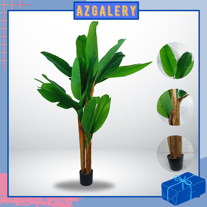 Az Pohon Pisang Besar Tanaman Hias Plastik Artificial Dekorasi Sudut