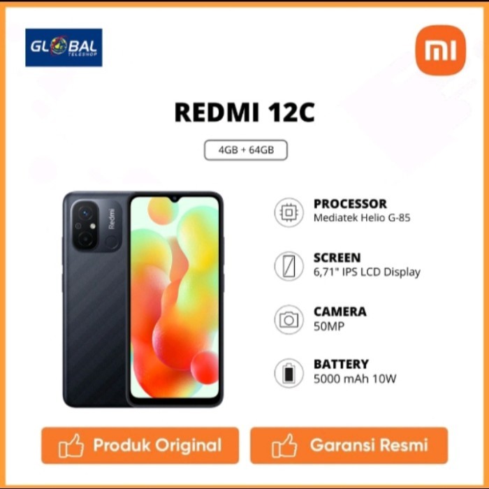 TERMURAH - xiaomi redmi 12c 4/64 gb resmi
