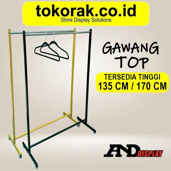 GAWANG BAJU TOP 100 CM RAK BESI STAINLESS 1 M JEMURAN GANTUNGAN GAMIS
