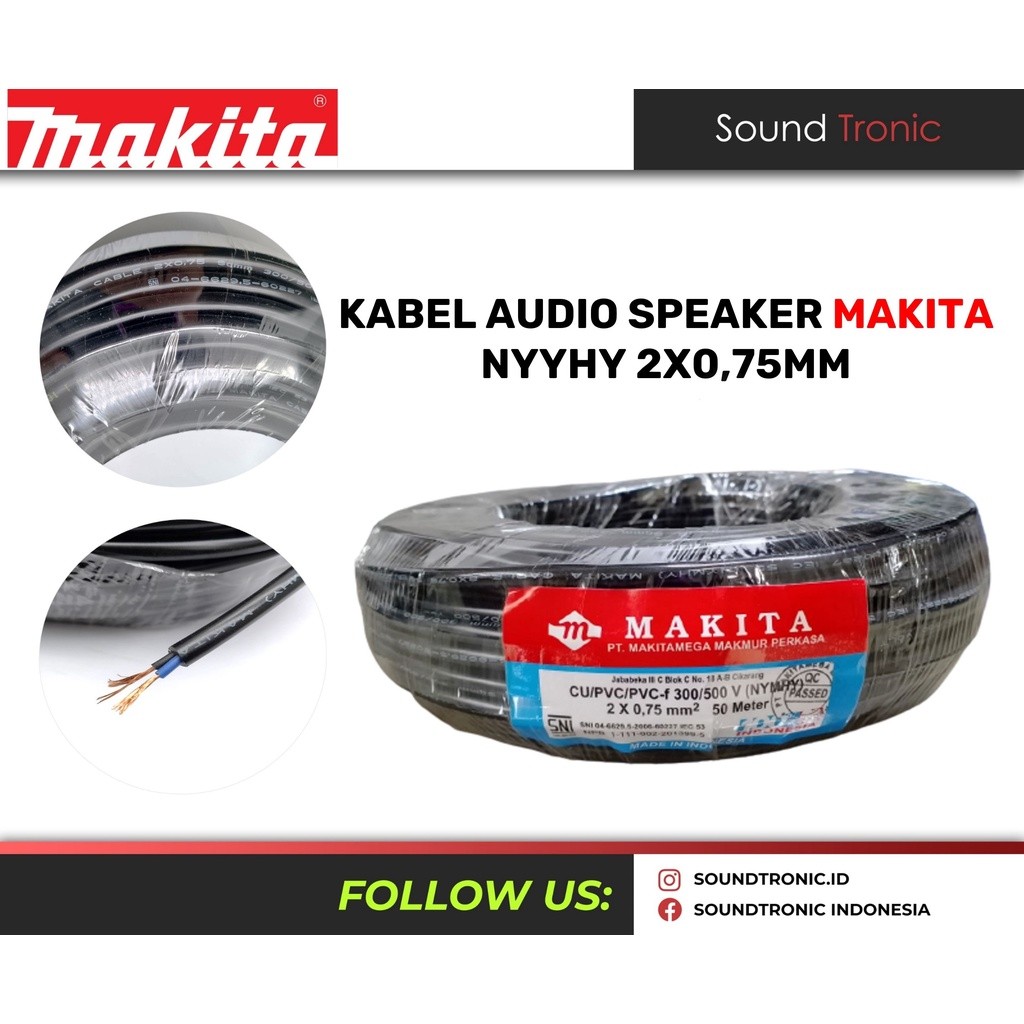 Kabel Audio Speaker 2x0,75 NYYHY Makita Speaker Audio 2x0.75 20meter