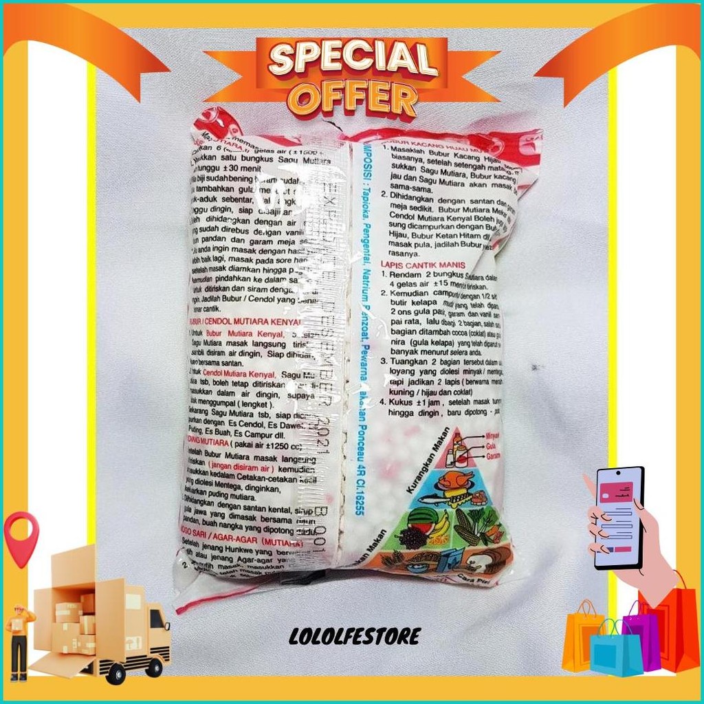 

Sagu Mutiara Cap Kucing 100 Gr - Sagu Mutiara Original Produk