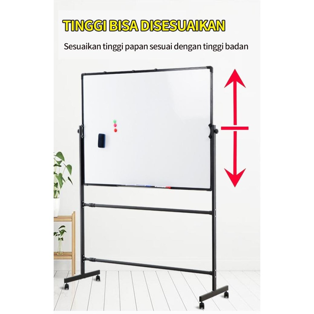 

Papan magnetik Papan Tulis Berdiri Dua Sisi 90 x 120cm