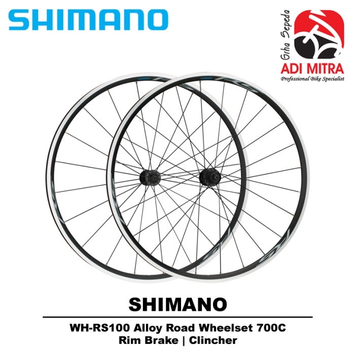 Shimano WH-RS100 Rim Brake Alloy Wheelset Road Bike