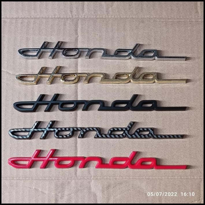 TERMURAH SATU BIJI EMBLEM TULISAN HONDA EMBLEM HONDA LATIN MERAH/HITAM/CHROME 