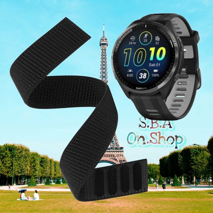 Strap Double Velcro Nylon Nilon Kanvas Garmin Forerunner 955 965 Solar