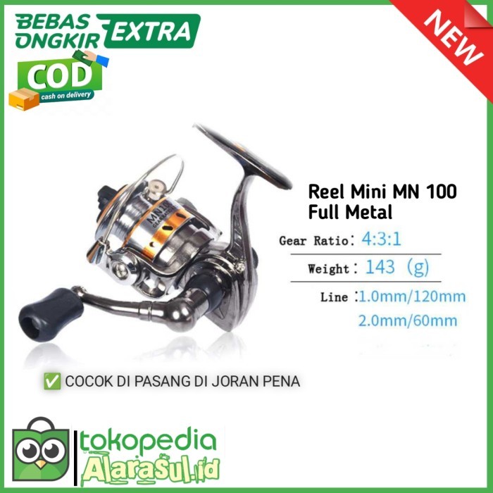 Reel Pancing Mini MN100 Full Metal Rill Mini Murah Berkualitas