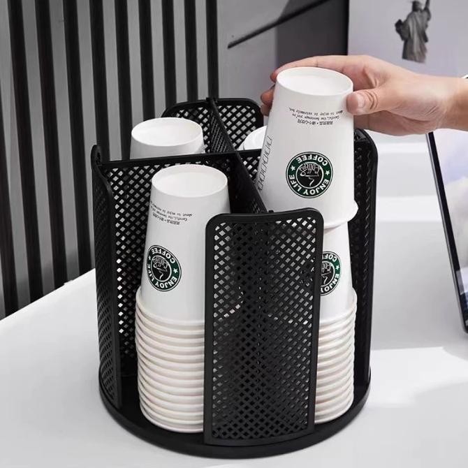 

sale! new cup dispencer rotasi 360 derajat penyimpanan cangkir gelas kertas