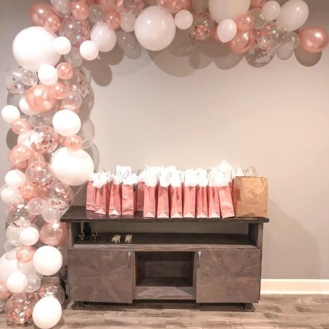 ~~~] paket balon garland latex tema white pearl rose gold glitter 100 pcs