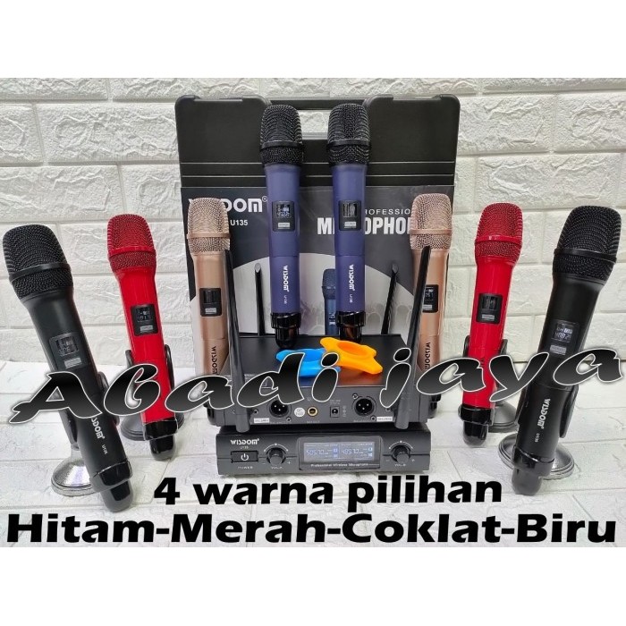 Hilmawanmall - Mic Wireless Wisdom U 135 2 Mic Pegang Mic Wisdom U135 Original