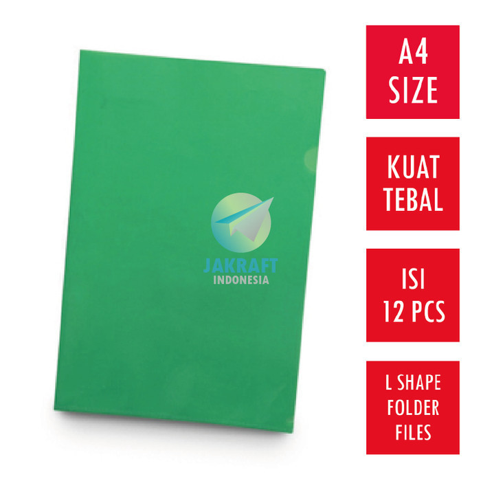 

Map L Clear Sleeve A4 Hijau File Folder Plastik Mika Transparan