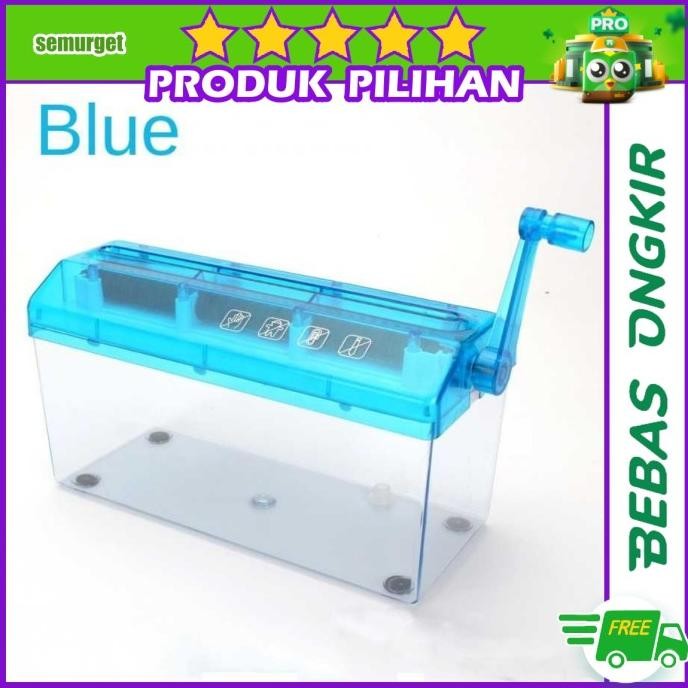 

sale! penghancur kertas manual handheld paper shredder a4 - sye0123 - biru