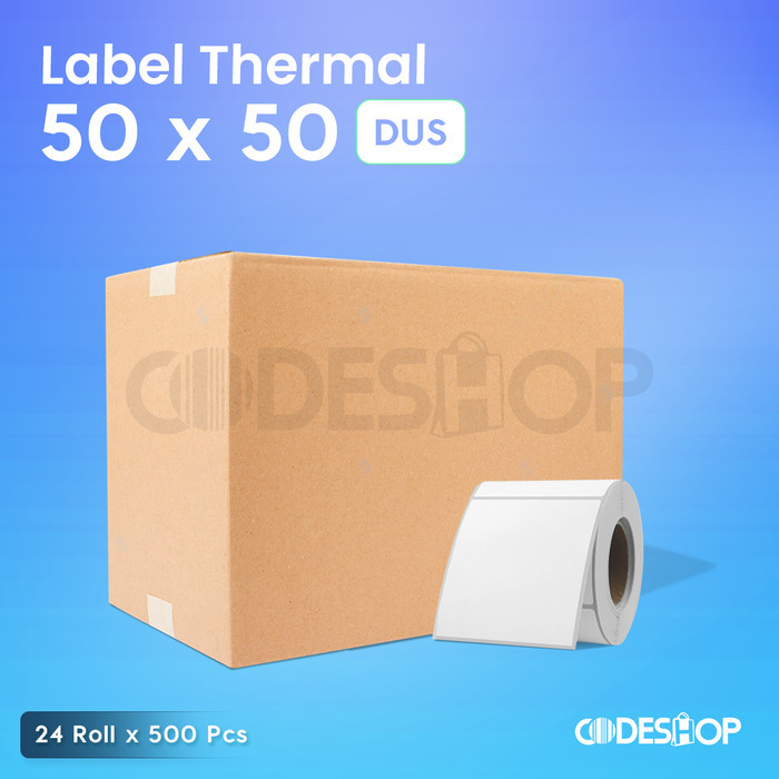 

1 Dus 24 Roll Label Barcode 50 x 50 Direct Thermal 50x50mm 500 Pcs