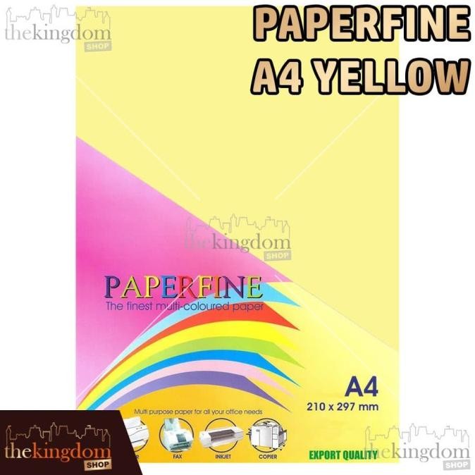 

sale! paperfine kertas hvs warna a4 yellow kuning muda / isi 100 lembar 160