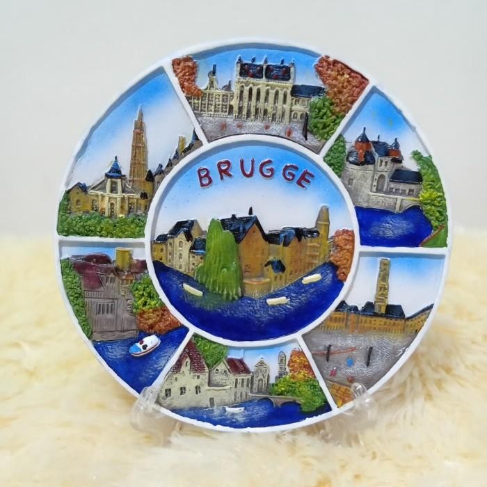 Piring Souvenir Pajangan Negara Brugge Belgia Belgium