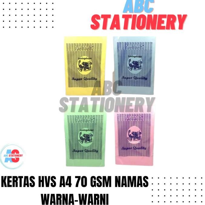 

sale! kertas hvs a4 70 gsm warna namas ( 400 lembar )