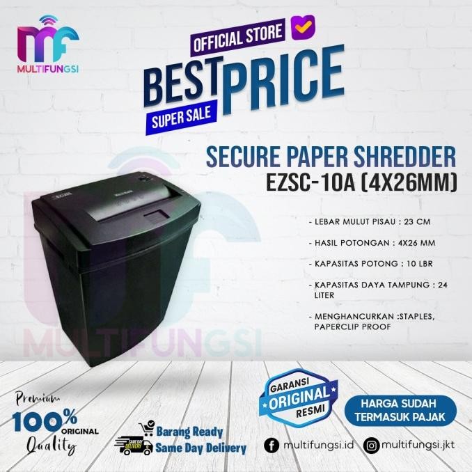 

sale! secure ezsc-10a paper shredder / mesin penghancur kertas ezsc10a