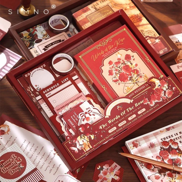 

PROMO! Sticker washi tape selotip set book vintage hadiah hampers giftset