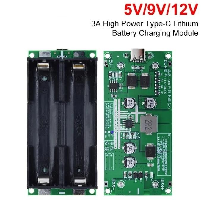 ori - type-c mini ups diy module 18650 lithium battery charger baterai dc-dc