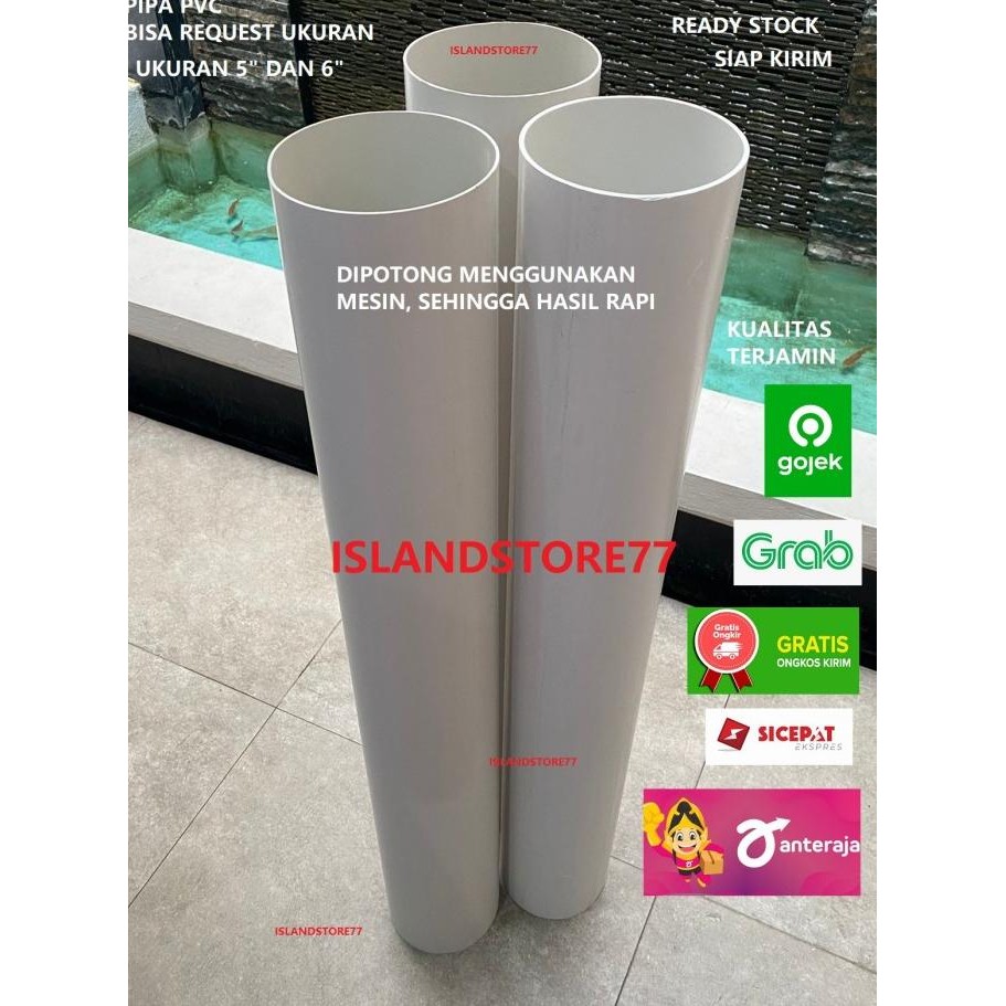 PIPA PVC 6" INCH KELAS D PER 1 METER PIPA PARALON UPVC BS76