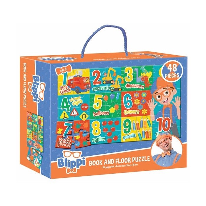 Blippi Numbers & Counting Giant Book & Floor Puzzle & Buku Untuk Anak |udg5WICH|