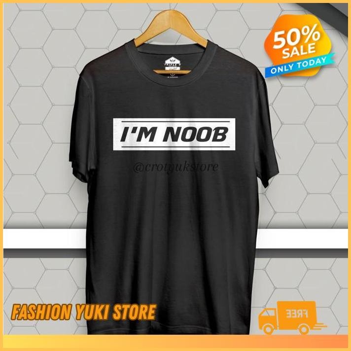 KAOS BAJU COMBED 3 DISTRO IM NOOB MOBILE LEGENDS ML DOTA POLOS CUSTOM  INDONESIA PRIA WANITA GAME CO