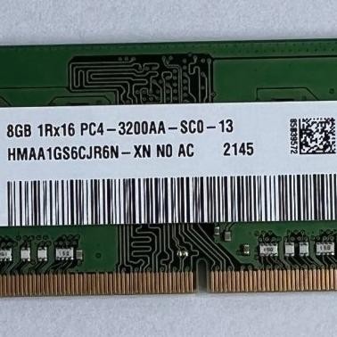 BEBAS ONGKIR - RAM LAPTOP SK HYNIX 8GB 1Rx16 PC4 3200AA SCO 13 ORIGINAL