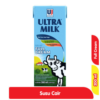 

Ultra Milk Susu UHT Full Cream Kotak 200 ml