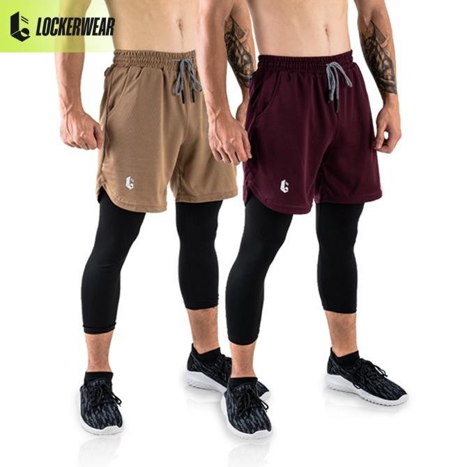 Grosir Celana Pendek Fitness Gym Running Sport Pria Olahraga Legging Polos
