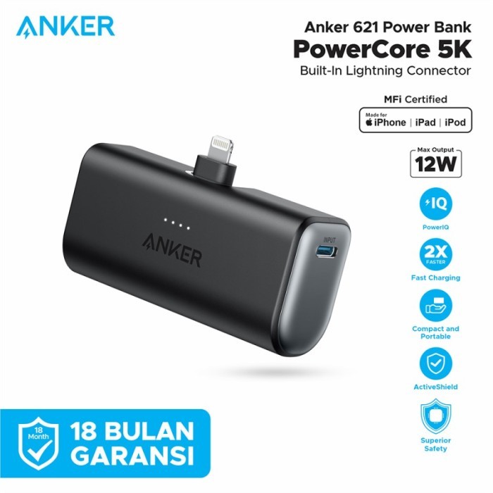 Anker Powerbank Nano Powerbank Mini 22.5W Type C / 12W Lightning