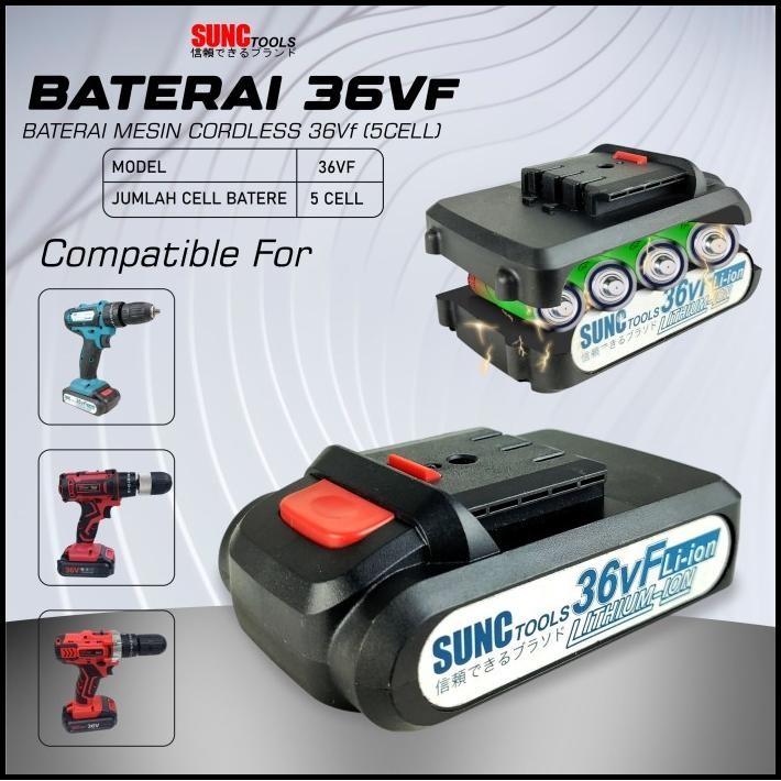 Batere / Baterai Cordless Drill 36V Mesin Bor JLD 36VF