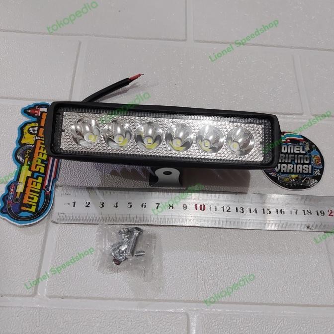 TERMURAH LAMPU TEMBAK SOROT MOTOR 6 MATA LED CWL SLIM BAR 6 LED 9 WATT