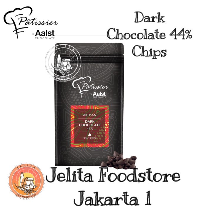 

Patissier Artisan Dark Chocolate 44% Chips - coklat hitam