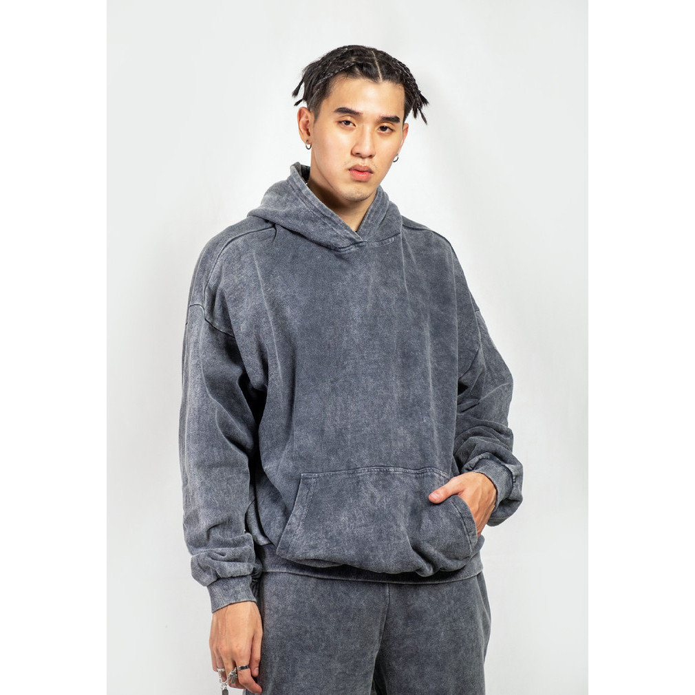 OCWA OVERSIZED WASHED BLACK HOODIE