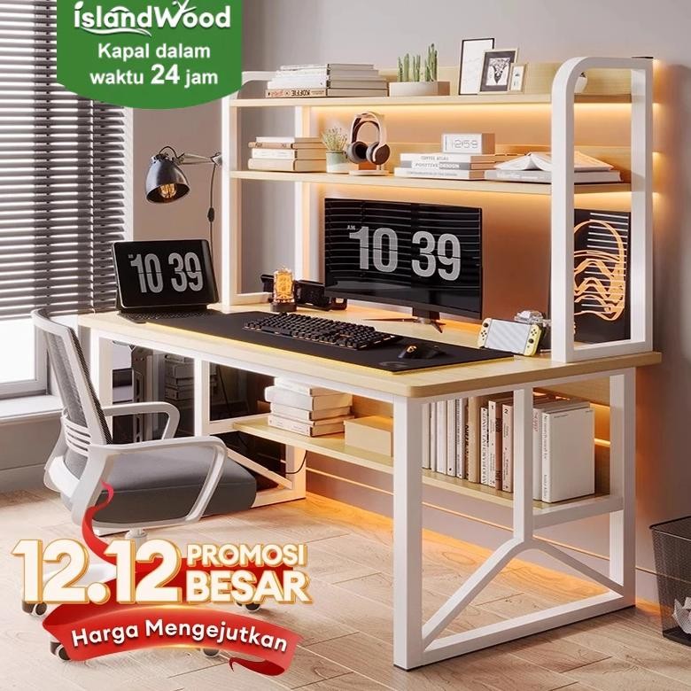 Meja Belajar Meja Kerja Serbaguna Meja Kantor Minimalis Meja Kantor Besi Buku 120CM Meja Belajar  De