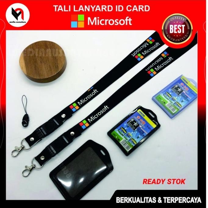 

(AR2) MICROSOFT LANYARD, TALI ID HOLDER LOGO CETAK 2 SISI FULL COLOUR - TERLARIS