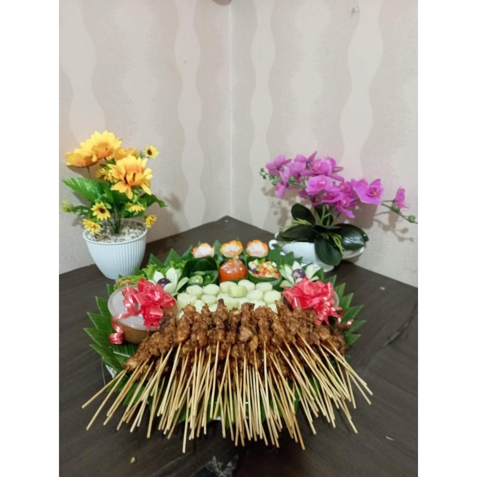 

Sate Ayam+Lontong Full Daging Sate Tampah Siap Makan 50 Tusuk Matang Termurah 100 % Original