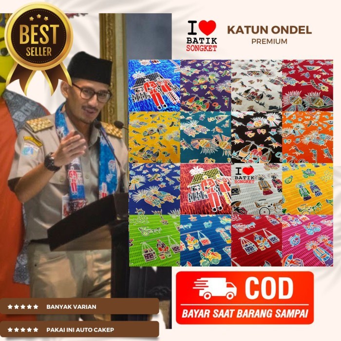 katun ondel bahan kain batik adat betawi monas jakarta halus premium