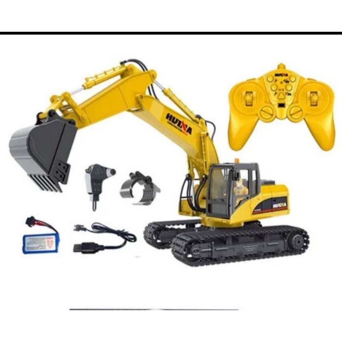 mainan remot control RC Excavator HuiNa 1550 15Channel 2.4Ghz 1/12