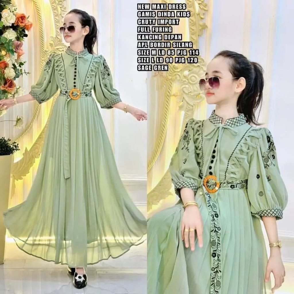 Gamis Anak Gams Prempuan Dewasa Gamsil Terbaru Umur 2-15Thn Seragam Tpa Pengajian Bocah Brokat Gaung
