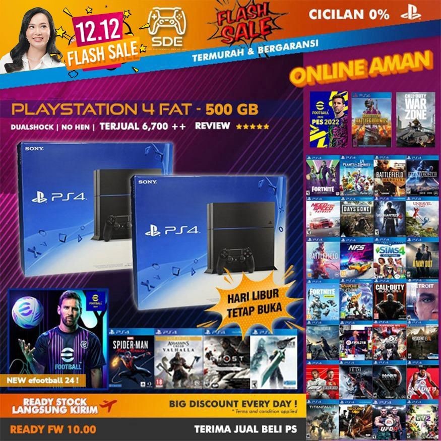 PLAYSTATION 4 FAT 500GB/1TB BISA ONLINE GARANSI MESIN FULL GAME BAGUS SONY PS4