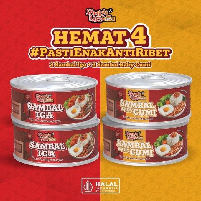 

SAMBAL BAKAR IGA & BABY CUMI - PAKET HEMAT 4 PCS / SAMBAL BAKAR INDONESIA / SAMBAL BAKAR VIRAL TP