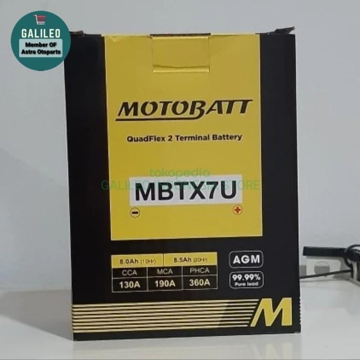 Aki Motor Vespa Matic Sprint, Primavera, Lx 150 Merk Motobatt Mbtx7U Termurah 100 % Original
